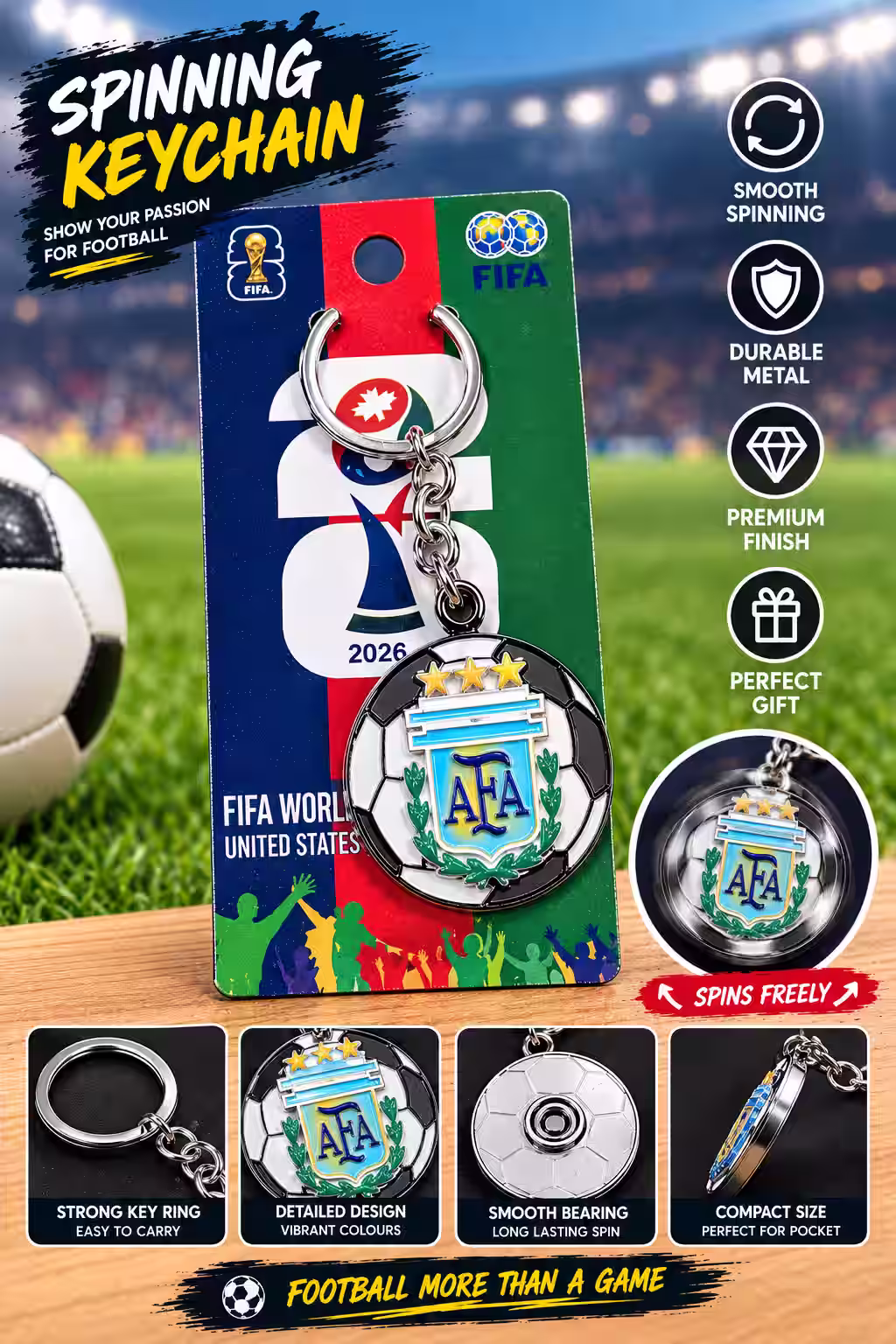 ARGENTINA SPINNER KEY CHAIN PREMIUM